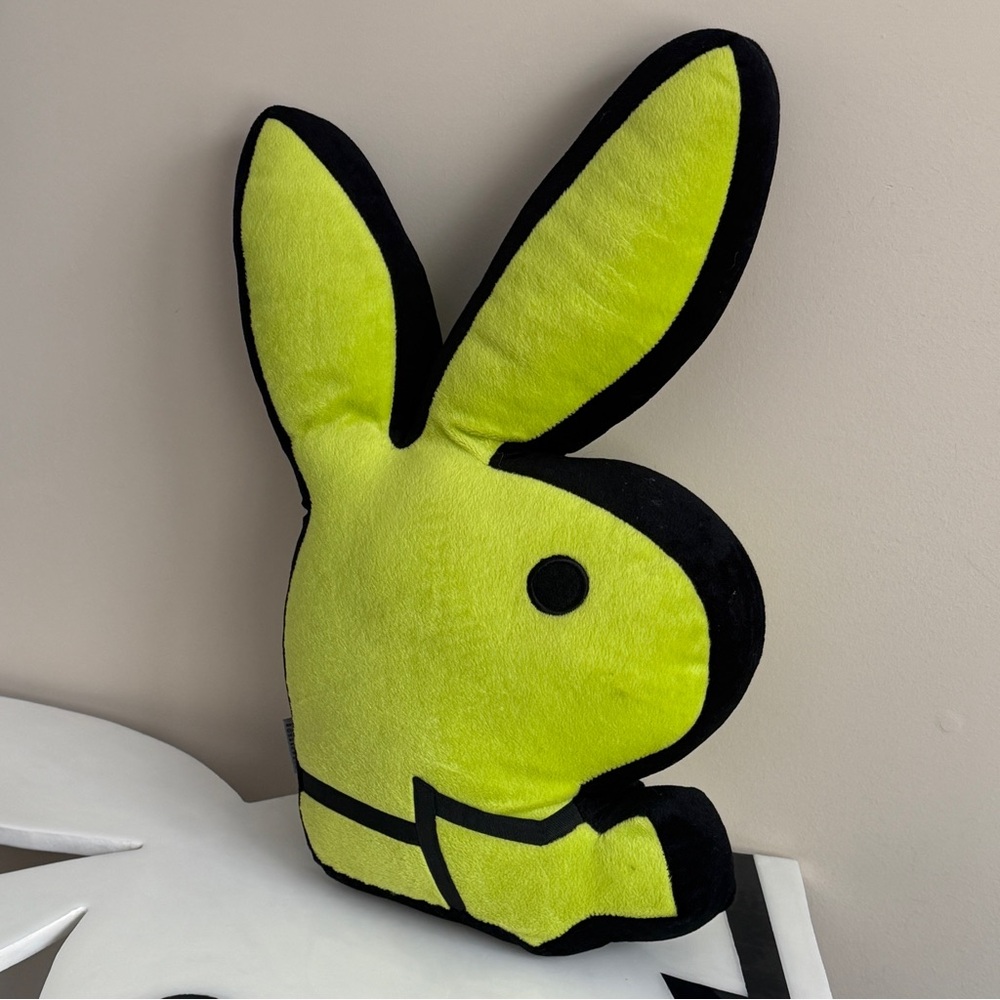 Playboy Y2K lime green bunny head pillow - Picture 3 of 15